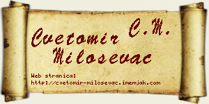 Cvetomir Miloševac vizit kartica